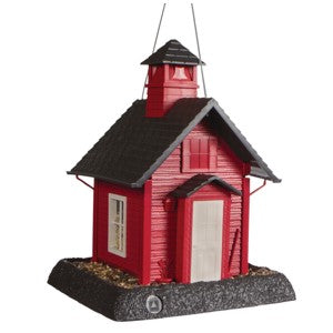 Red School House Bird Feeder