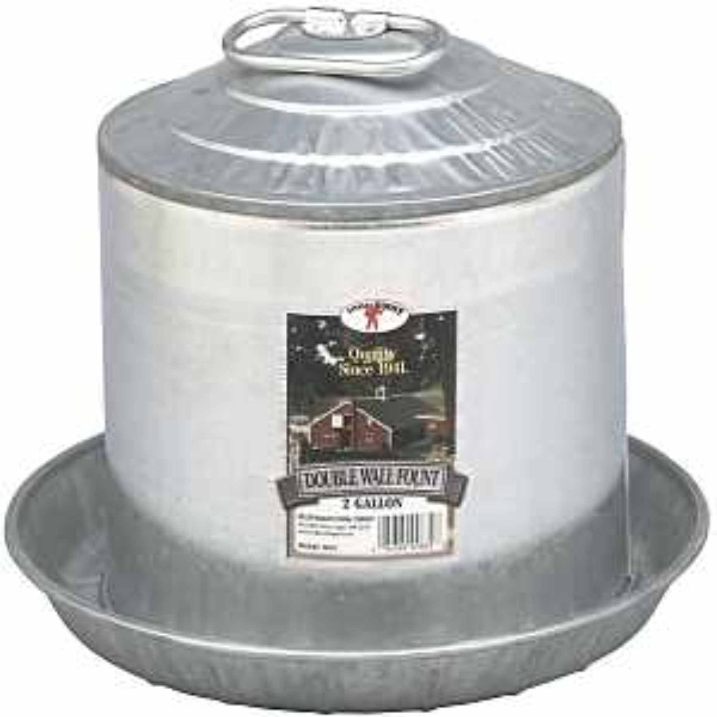 2 Gallon Galvanized Poultry Fount