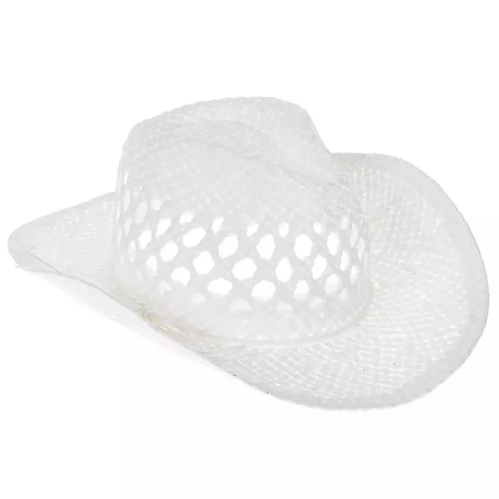 Child White Straw Cowboy Hat