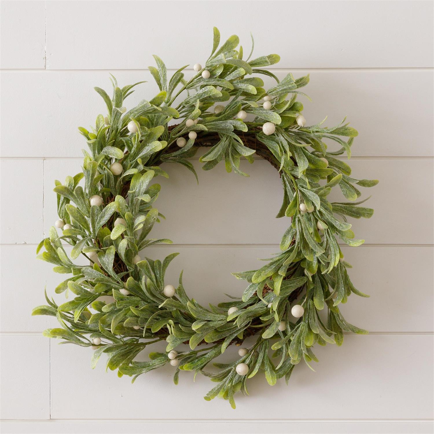 Wreath Frosted Mistletoe