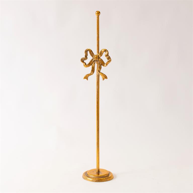 Wreath Stand Gold Finish With  Bow
