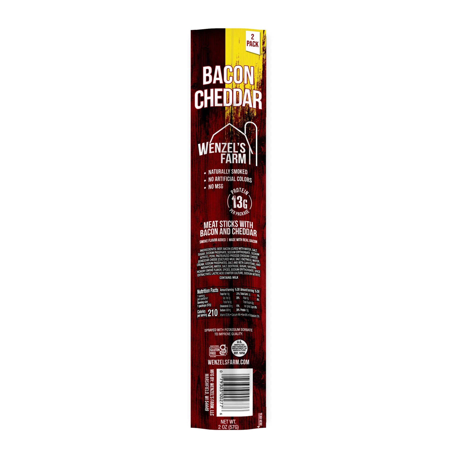 Wenzel's Farm Bacon Cheddar Twin Pack 2oz