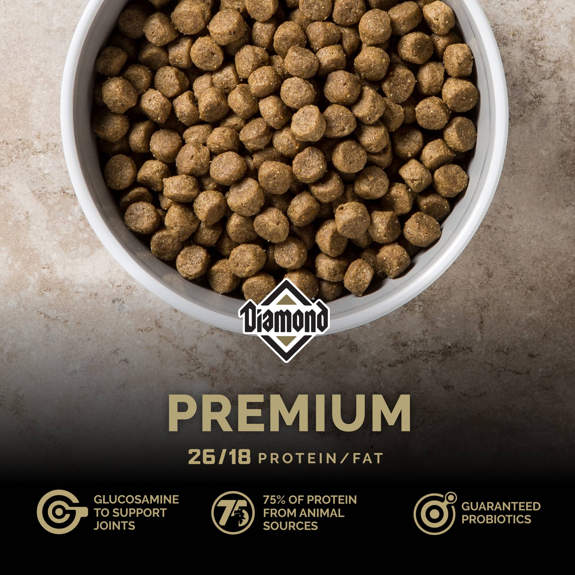 Diamond 26% Premium Dog Food 50lb