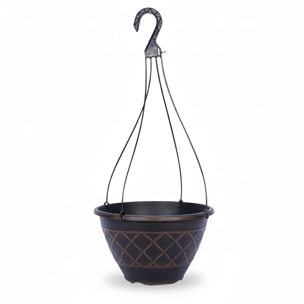 Southern Patio Empty Hanging Basket, Brown