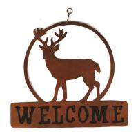 Deer Round Welcome Sign