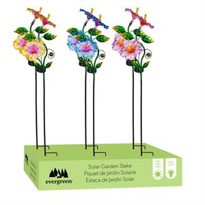 Solar Garden Stake, Pollinator Garden Hibiscus