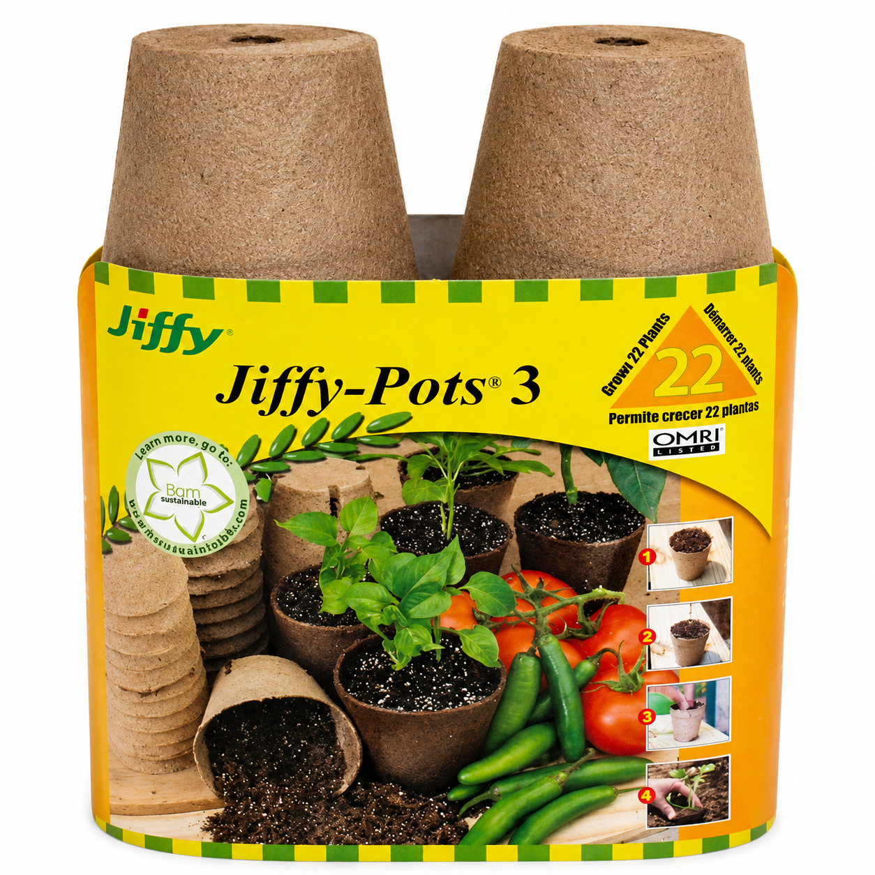 Jiffy Pots 3" Round 22ct