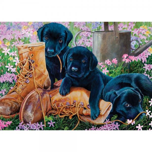 Tray Puzzle Black Lab Puppies