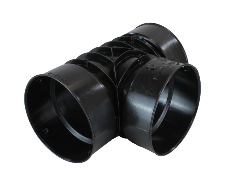 Plastic Coupler 6" Snap Tee