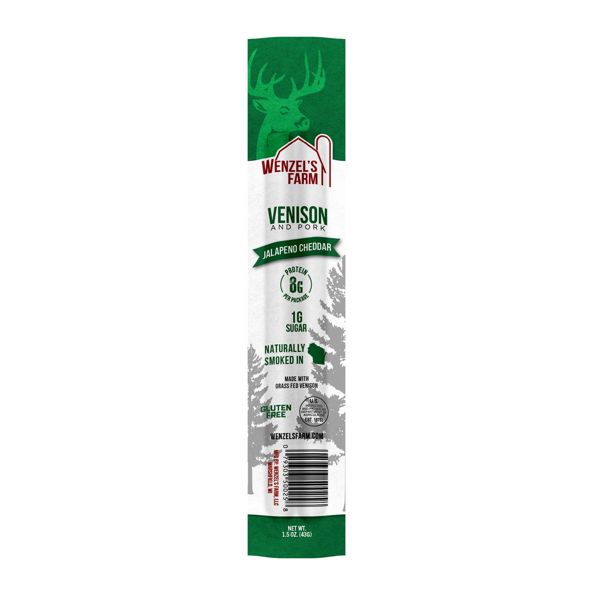 Wenzel's Farm Venison and Pork Jalapeno Cheddar 1.5oz