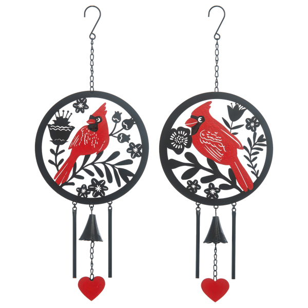 Windchime, Cardinal & Flowers Laser Cut