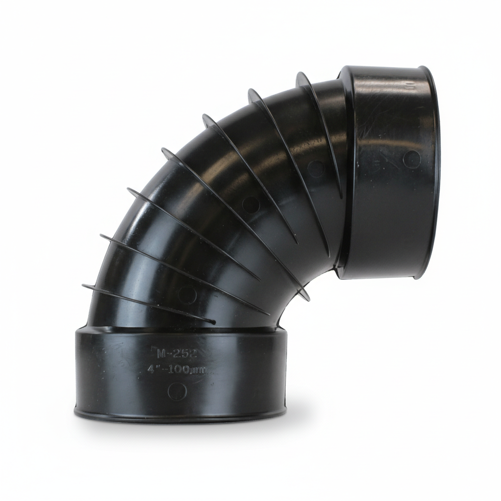 Plastic Coupler 4" 90 Degree Snap Elbow