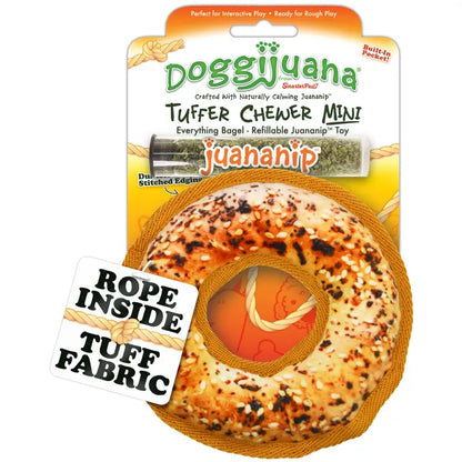 Doggijuana Everything Bagel Tuffer Chewer Mini Dog Toy