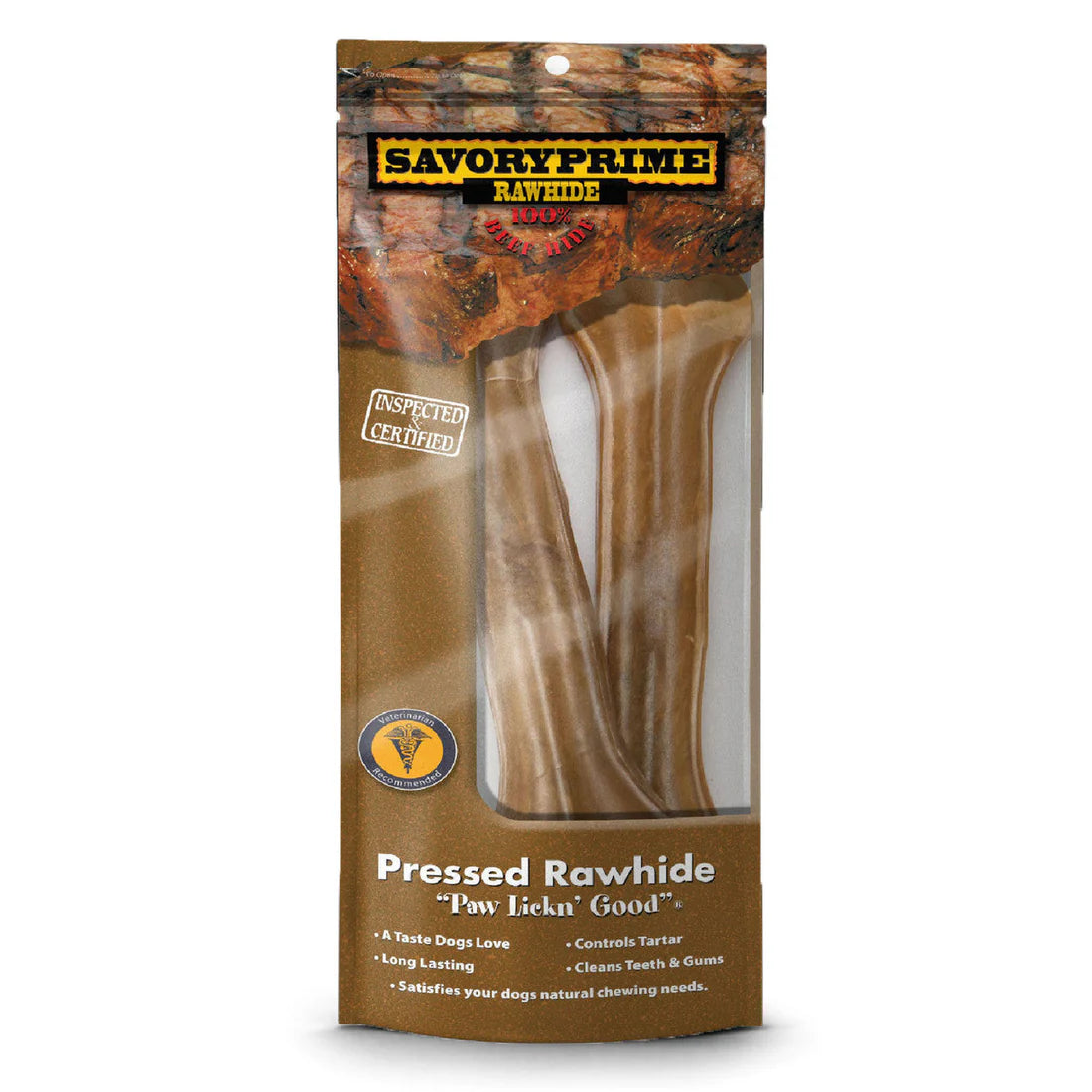 Savory Prime Pressed Rawhide Bones 2pk